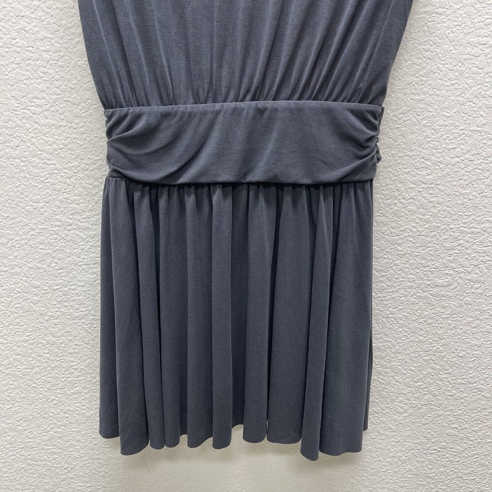 FREE PEOPLE CRISS CROSS Womens Small Dress Gray Cap Sleeves Raw Hem Flirty Fun - Picture 7 of 8